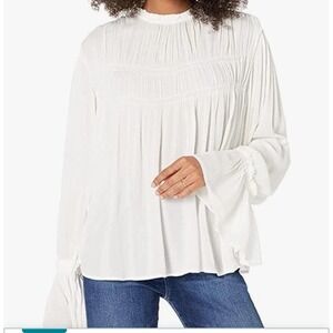 Free People Kelsey White Flare‎ Sleeve Blouse Small